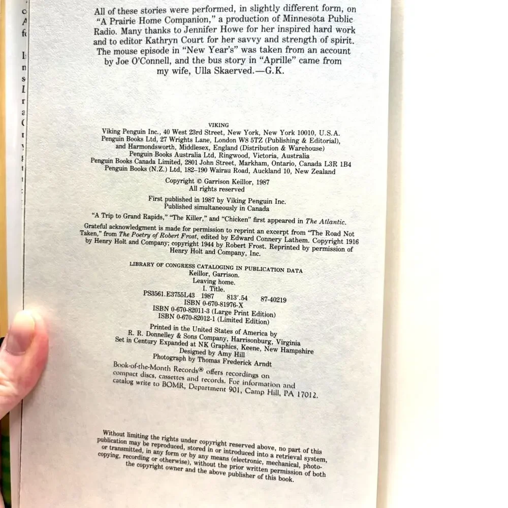 Two Garrison Keillor First Editions, Lake Wobegon Days, Leaving Home, HCDJ